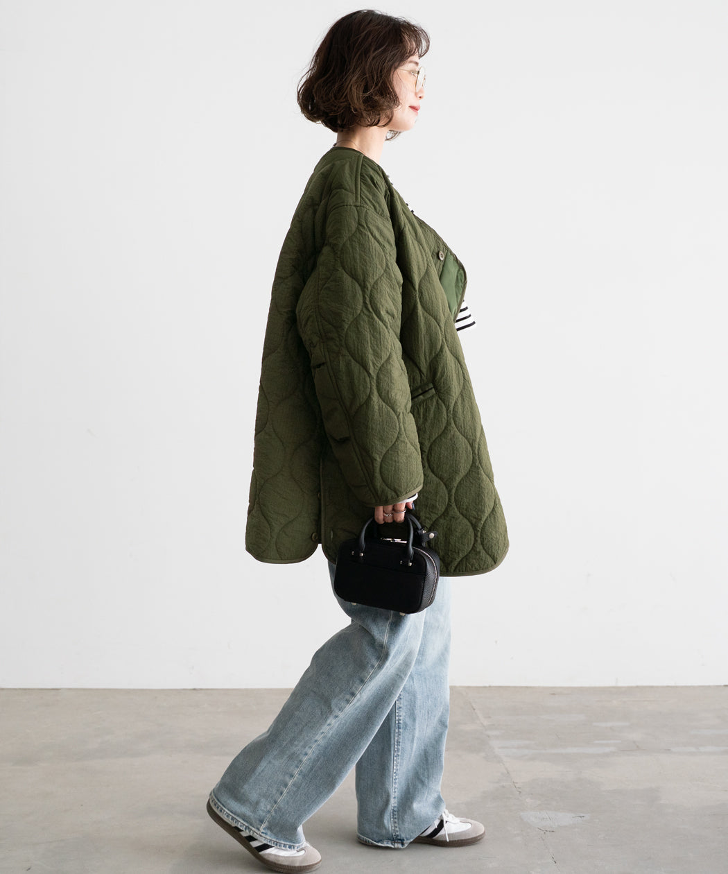 ASYMMETRY QUILTED COAT