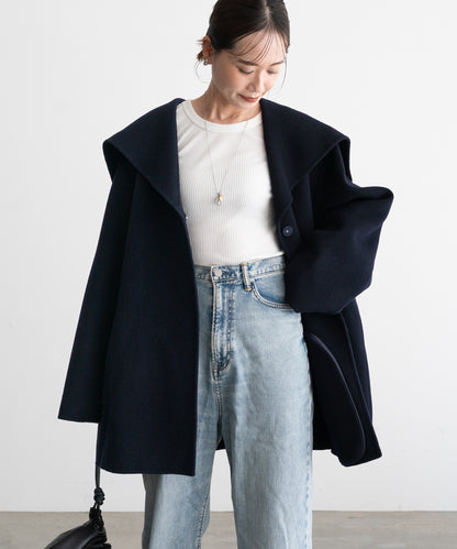 WOOL SAILOR-COLLAR COAT