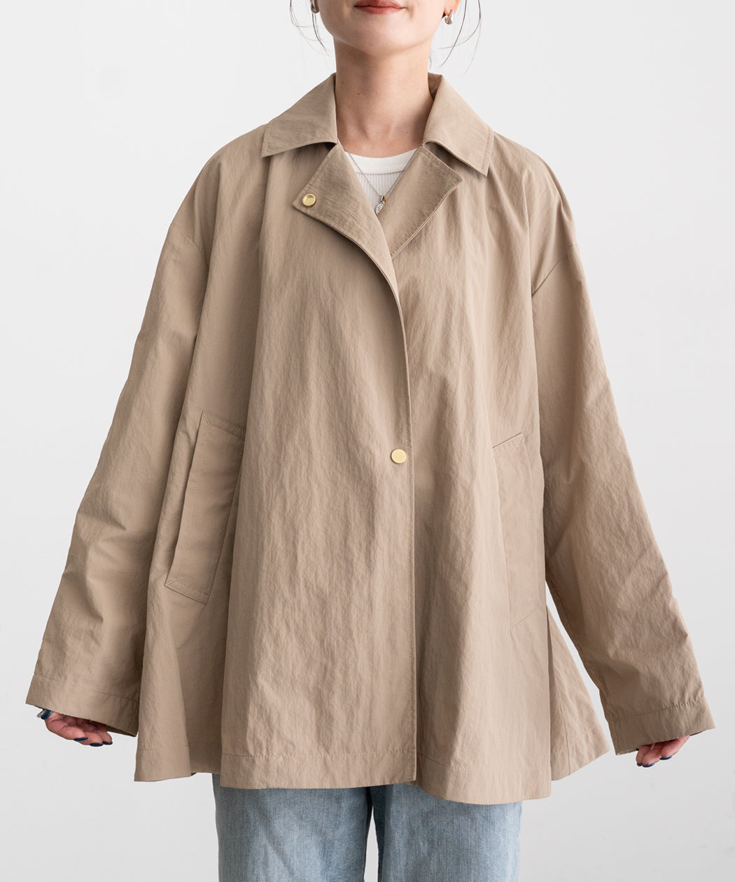 NYLON A-LINE COAT