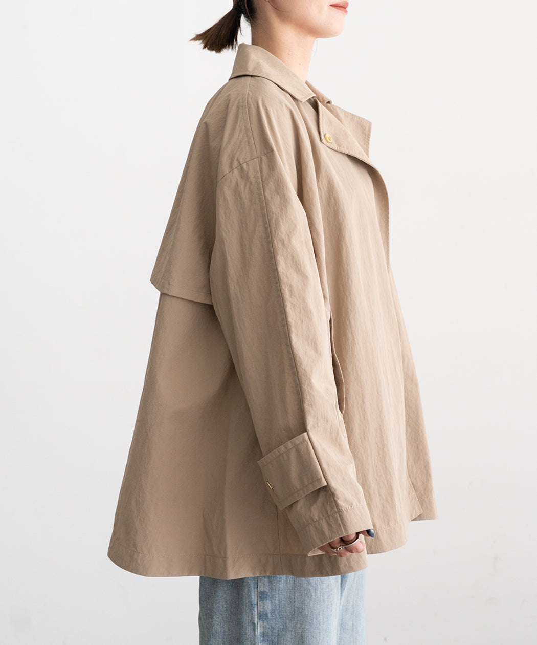 NYLON A-LINE COAT
