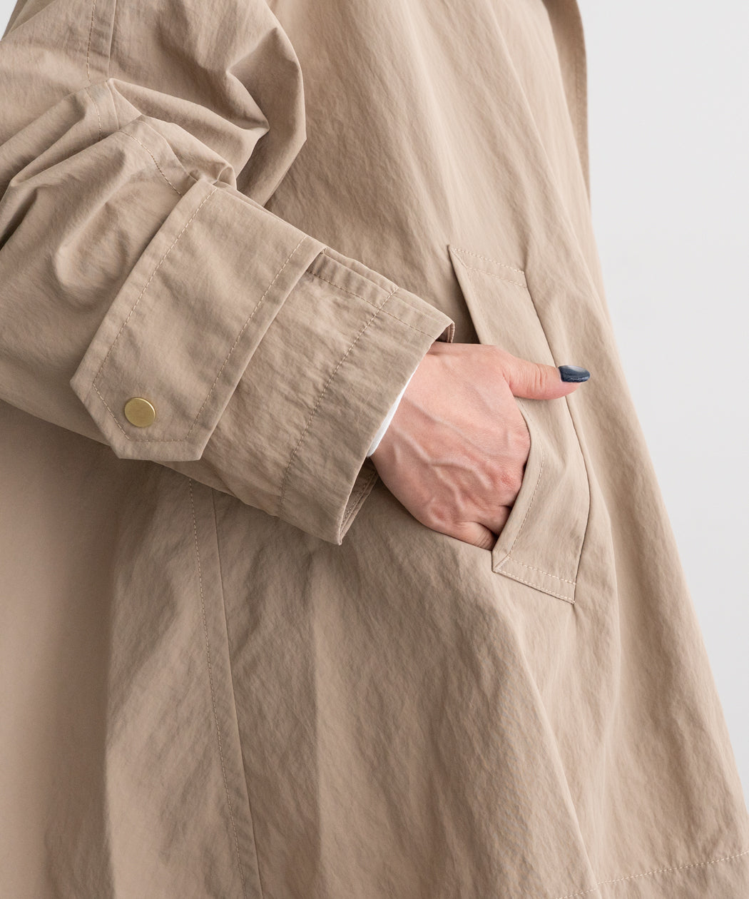 NYLON A-LINE COAT
