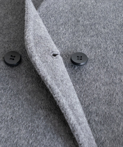 WOOL NO-COLLAR COAT