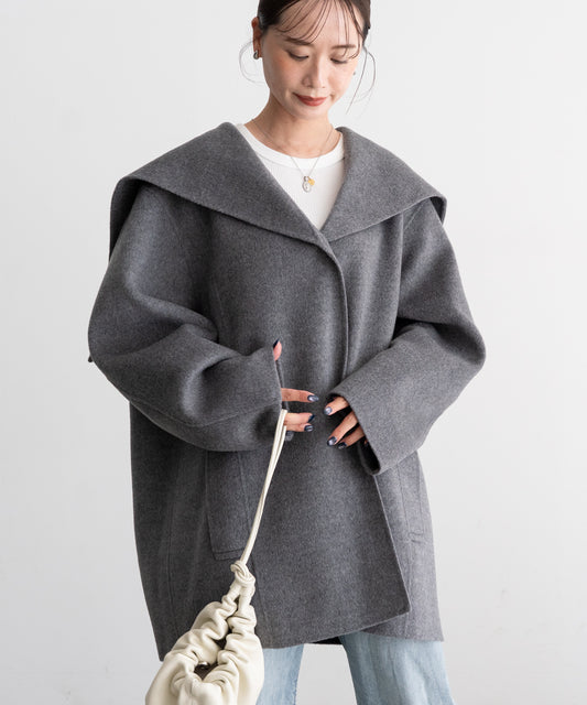 WOOL SAILOR-COLLAR COAT