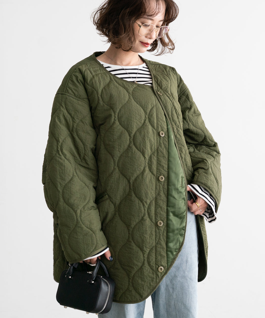 ASYMMETRY QUILTED COAT