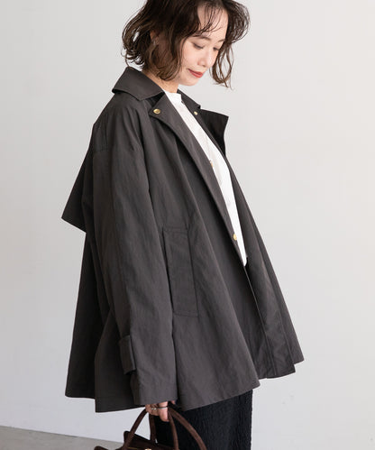 NYLON A-LINE COAT