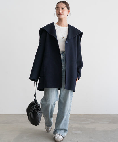 WOOL SAILOR-COLLAR COAT