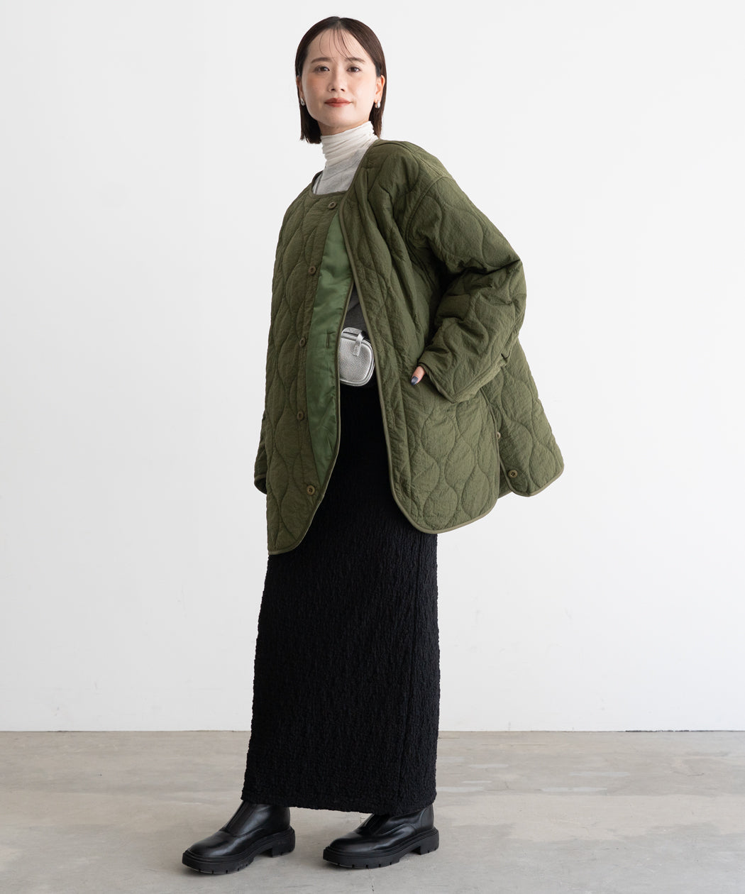 ASYMMETRY QUILTED COAT