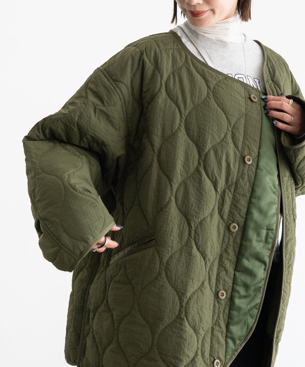 ASYMMETRY QUILTED COAT
