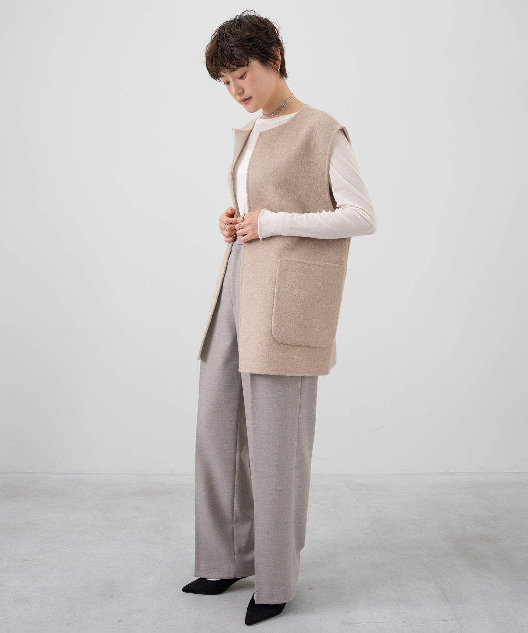 REVERSIBLE WOOL GILET