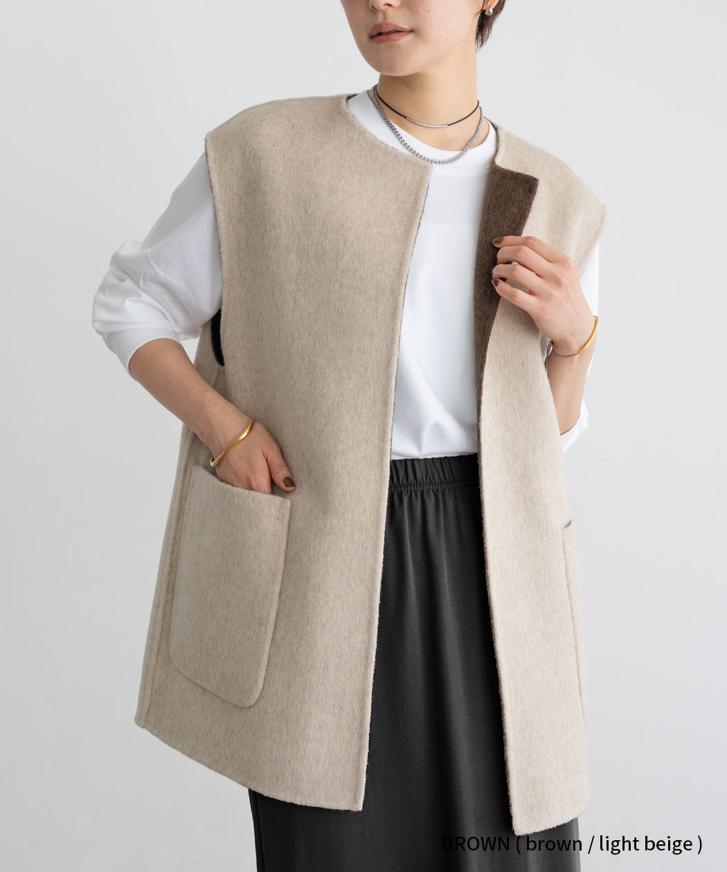 REVERSIBLE WOOL GILET
