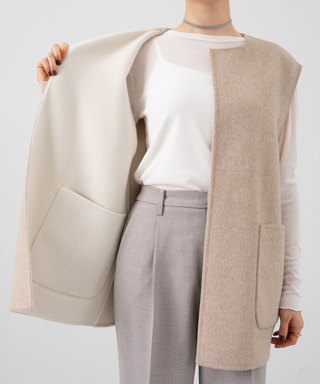REVERSIBLE WOOL GILET